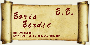Boris Birdić vizit kartica